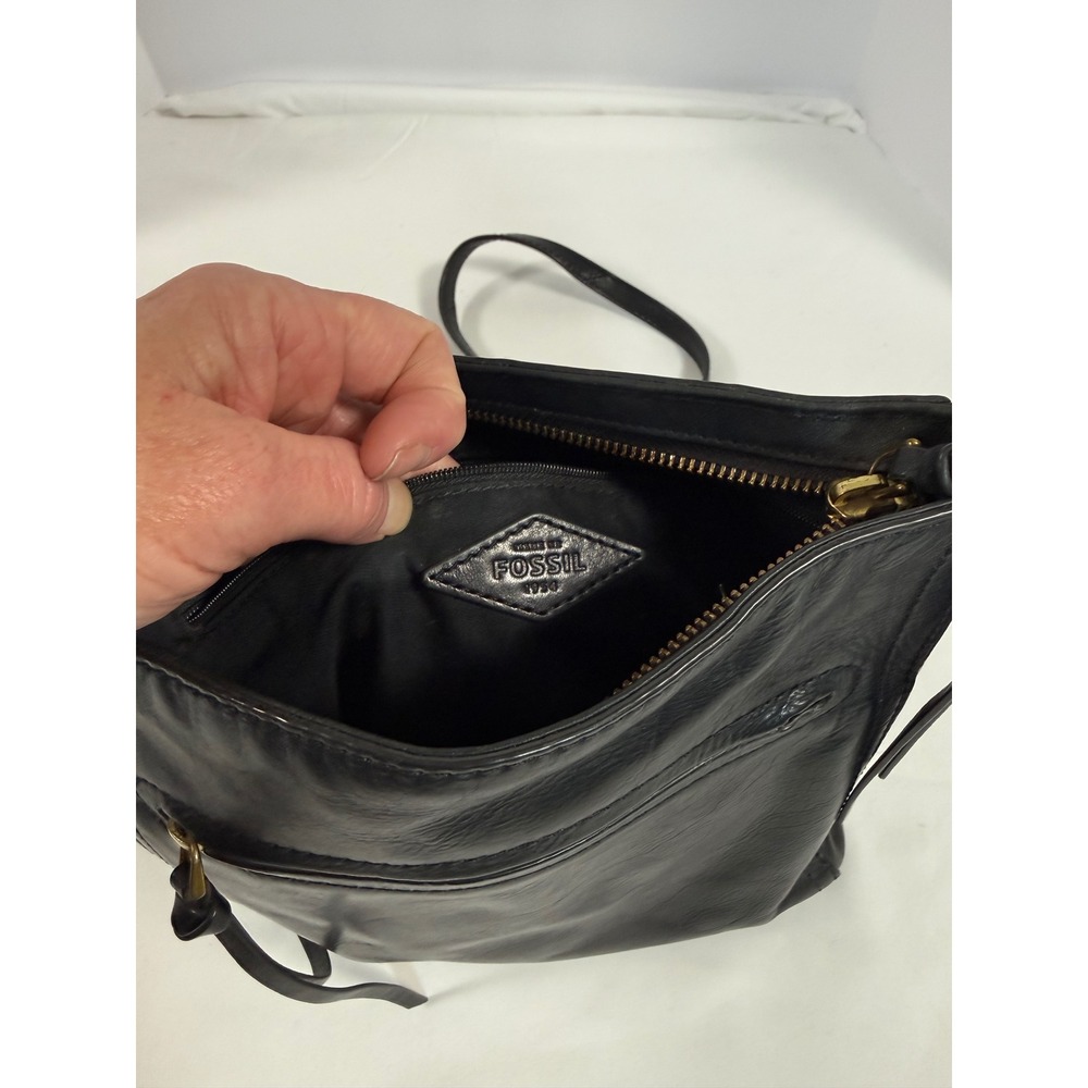 Fossil Black Leather Crossbody Bag ZB5403 Maya Small Hobo Messenger Bag - Picture 7 of 10